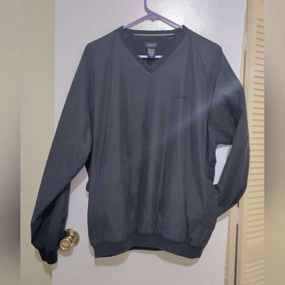 IZOD sizeM Black Men's Pull Over Wind Breaker. Fully Lined in Mesh Material. - Picture 10 of 16